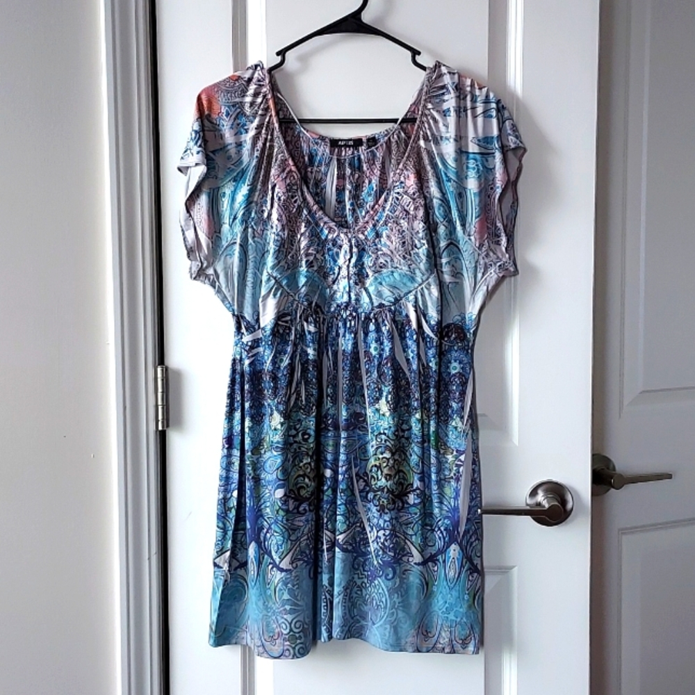 Apt 9 short sleeve top/blouse xl multicolor
